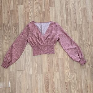 Women's Pink Smocked Top